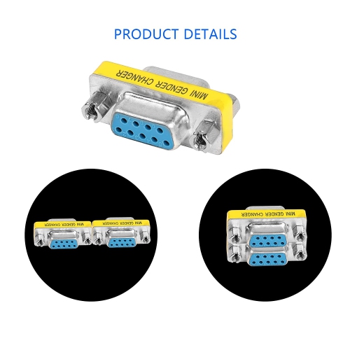 M DB9 Gender Changer D-SUB 9 Pin RS-232 Connector Serial Port Cable Coupler Adapter for Serial Applications-4Pcs
