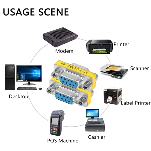 M DB9 Gender Changer D-SUB 9 Pin RS-232 Connector Serial Port Cable Coupler Adapter for Serial Applications-4Pcs