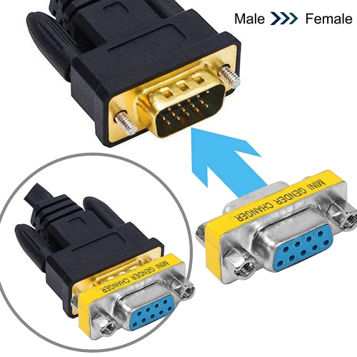 M DB9 Gender Changer D-SUB 9 Pin RS-232 Connector Serial Port Cable Coupler Adapter for Serial Applications-4Pcs
