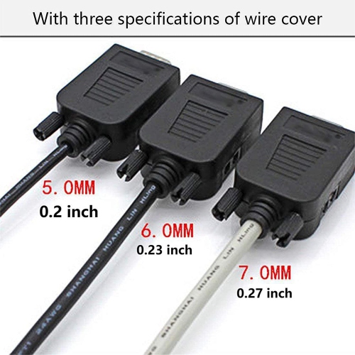 S DB9 Breakout Connector to Wiring Solderless Terminal RS232 D-SUB Male Serial Adapter 9pin Port Breakout Board Black Rubber Core with