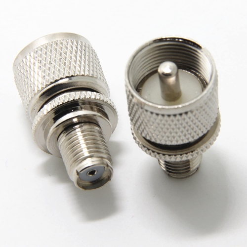 e UHF/PL-259 Male to Mini UHF Female RF Coaxial Adapter Pack of 2