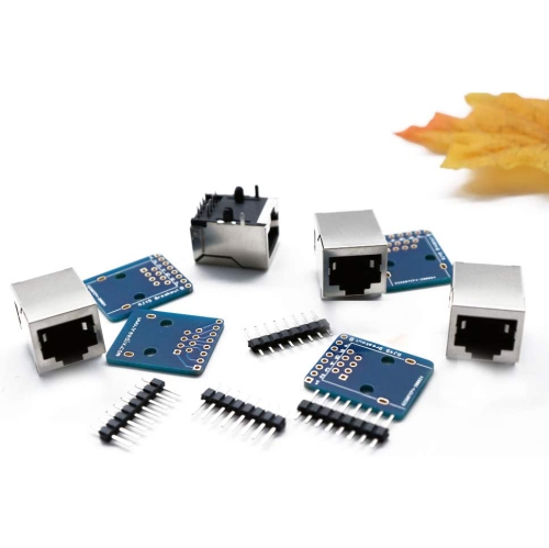 4 Pcs RJ45 8-pin Connector and Breakout Board Kit for Ethernet DMX-512 RS-485 RS-422 RS-232 (Unassambled)
