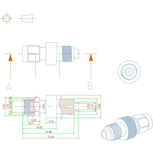 wlaniot 2pcs SMA-FME Adapter SMA Male Plug to FME Female Jack Straight RF Coaxial Connector
