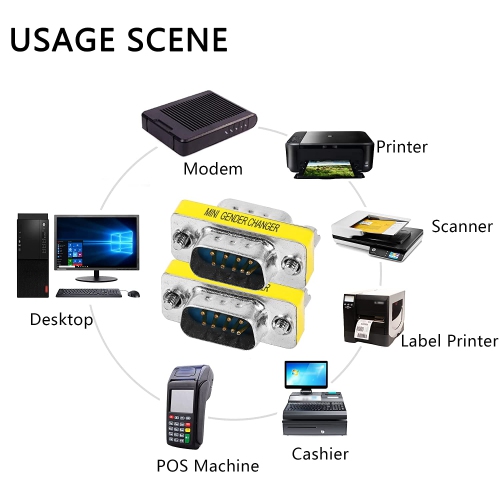 M DB9 Gender Changer D-SUB 9 Pin RS-232 Connector Serial Port Cable Coupler Adapter for Serial Applications-4Pcs