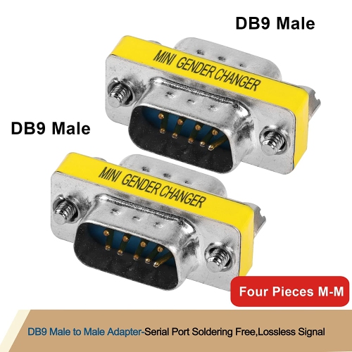 M DB9 Gender Changer D-SUB 9 Pin RS-232 Connector Serial Port Cable Coupler Adapter for Serial Applications-4Pcs