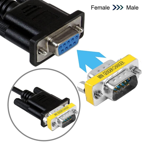 M DB9 Gender Changer D-SUB 9 Pin RS-232 Connector Serial Port Cable Coupler Adapter for Serial Applications-4Pcs