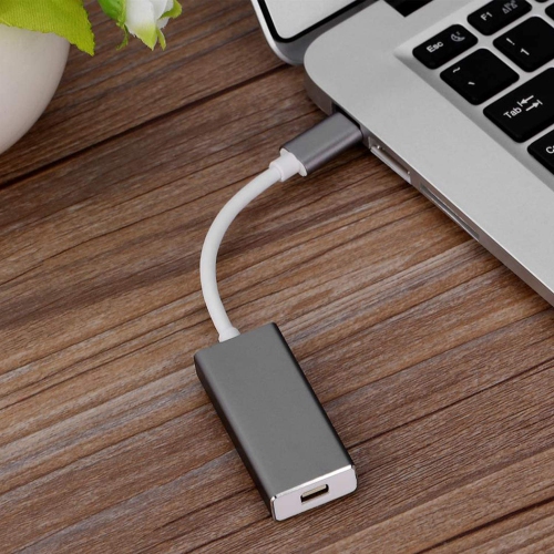 Adaptateur USB-C à Mini DisplayPort 4K 60 Hz, convertisseur USB-C à Mini DP prêt à l’emploi compatible avec MacBook Pro 2017/2018, MacBook Air,