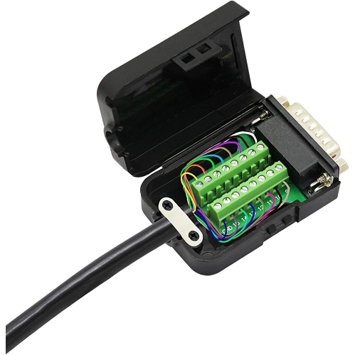 C DB15 Breakout Connector , DB15 D-SUB Male Solderless Serial Connector to DB15 Screw Wiring Terminal Signal Module Breakout PCB Board with Plastic