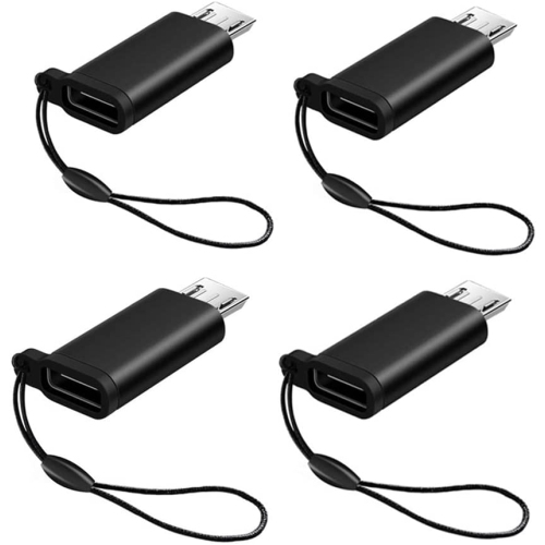 DOLAER  USB C to Micro USB Adapter, 4 Pieces USB Type C Female to Micro Male Adapter for Samsung Galaxy S7 S7Edge S5 S4 Huawei P Smart P10 Lite P9