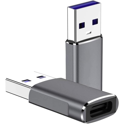 Q 10Gbps USB C Female to USB Male Adapter 2 Pack, USB 3.1 Gen2 to USB C Adapter Double-Sided Data Transfer and 60W Fast Charging Connector Compatible