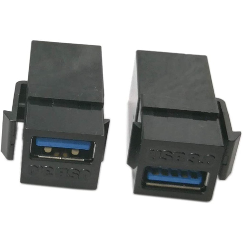 USB 3.0 Keystone Jack Inserts, H USB 3.0 Adapters Female to Female Coupler Insert Connector Wall Plate Outlet Panel-Black