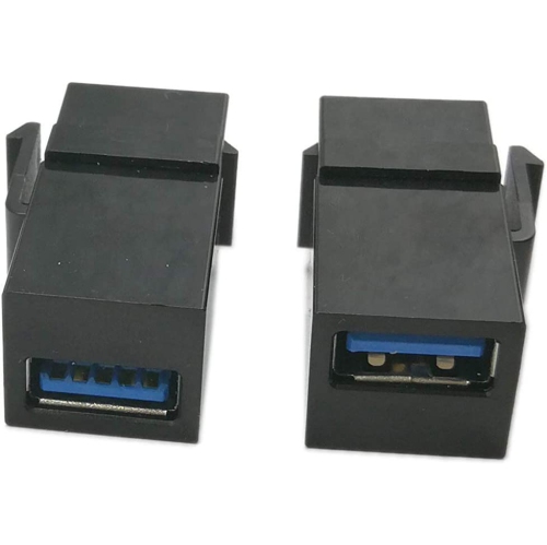 USB 3.0 Keystone Jack Inserts, H USB 3.0 Adapters Female to Female Coupler Insert Connector Wall Plate Outlet Panel-Black