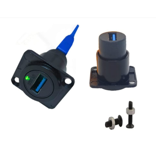 DOLAER  S USB 3.0 D Panel Mount Solderless Connector USB 3.0 Female to Female Coupler Socket Pass Through Adapter Speed 5GBps for Audio Video