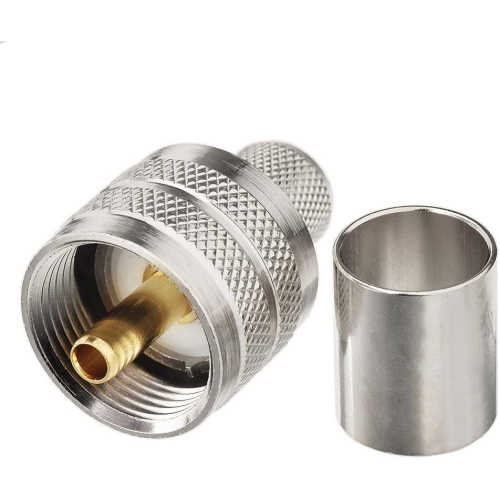 wlaniot PL-259 Connectors Crimp PL 259 UHF Male Plug RF Coaxial Connector for LMR400 9913 RG214 RG213 Coax Cable 5Pcs