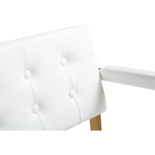 TOV Furniture Director 30" Steel/Fabric Bar Stool in White/Gold