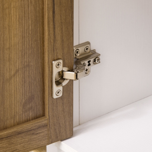 HOMCOM Farmhouse Storage Cabinet, Sideboard Storage Cabinet with Double Doors and Shelves for Kitchen, Living room, Dark Oak