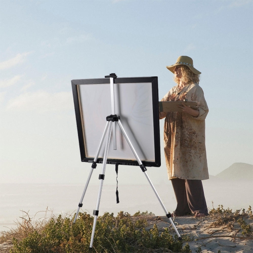 Portable Aluminum Tripod Art Easel, Adjustable Monopods for Poster Displaying Drawing and Painting