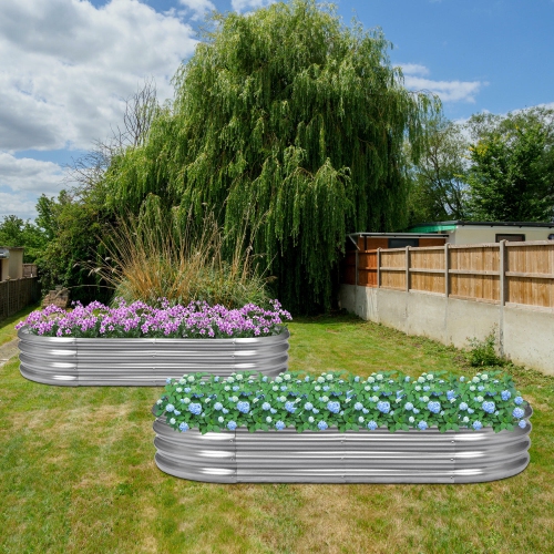 6 x 3 x 1 FT Outdoor Metal Raised Garden Bed, Weather-resistant and Anti-rust Planter Box for Backyard Patio Grow Vegetables Herbs Flowers