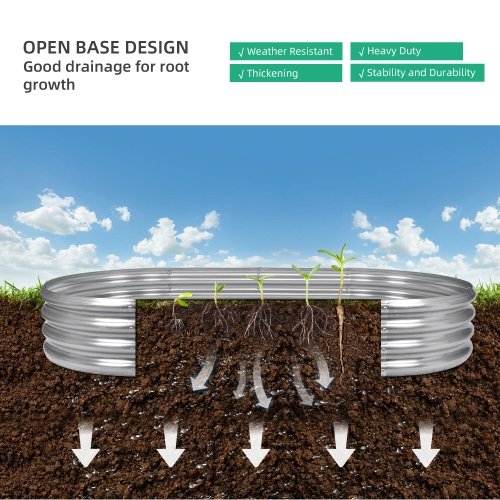 6 x 3 x 1 FT Outdoor Metal Raised Garden Bed, Weather-resistant and Anti-rust Planter Box for Backyard Patio Grow Vegetables Herbs Flowers