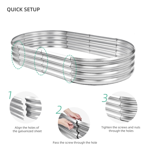 6 x 3 x 1 FT Outdoor Metal Raised Garden Bed, Weather-resistant and Anti-rust Planter Box for Backyard Patio Grow Vegetables Herbs Flowers