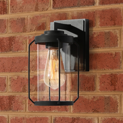 Modern Minimalist Black Outdoor Wall Light, 1-Light Outdoor Wall Lantern Sconce