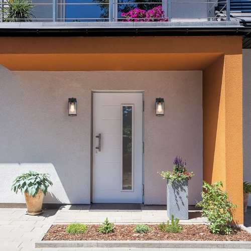 Modern Minimalist Black Outdoor Wall Light, 1-Light Outdoor Wall Lantern Sconce