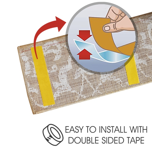 SussexHome Stair Treads - Carpet Strips for Indoor Stairs - Easy to Install with Double Adhesive Tape - Safe, 9" X 28" - 4-Pack - Beige