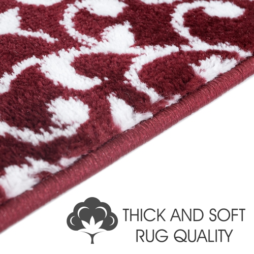 SussexHome Stair Treads - Carpet Strips for Indoor Stairs - Easy to Install with Double Adhesive Tape - Safe, 9" X 28" - 7-Pack - Red