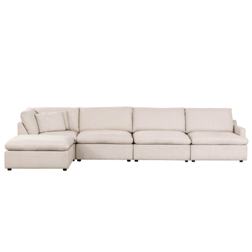 Sofa modulaire en L avec pouf Long Beach d'Urban Cali