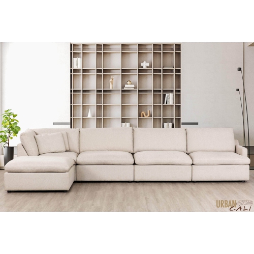 Sofa modulaire en L avec pouf Long Beach d'Urban Cali