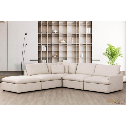 Sofa modulaire en L avec pouf Long Beach d'Urban Cali