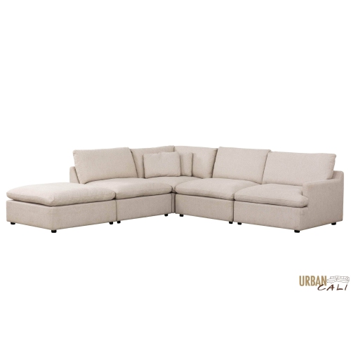 Sofa modulaire en L avec pouf Long Beach d'Urban Cali