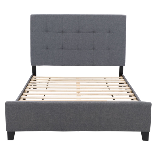CorLiving Ellery Grey Fabric Tufted Bed, Double