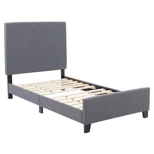 CorLiving Juniper Grey Fabric Upholstered Bed, Single