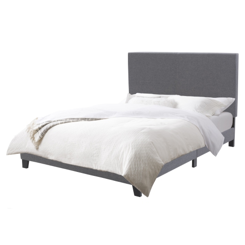 Lit recouvert de tissu gris genévrier de CorLiving, lit double