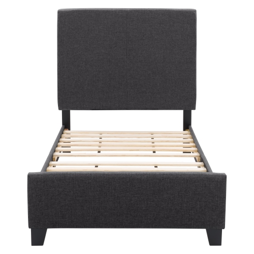 CorLiving Juniper Charcoal Fabric Upholstered Bed, Single