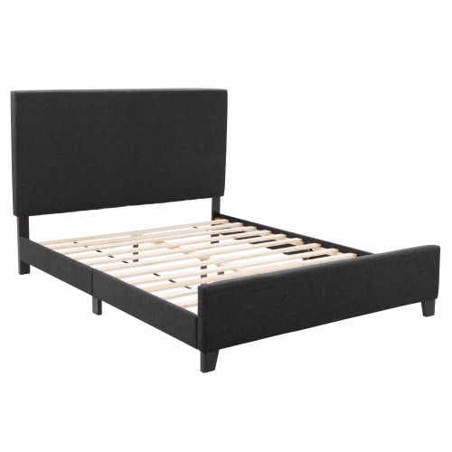CorLiving Juniper Charcoal Fabric Upholstered Bed, Queen