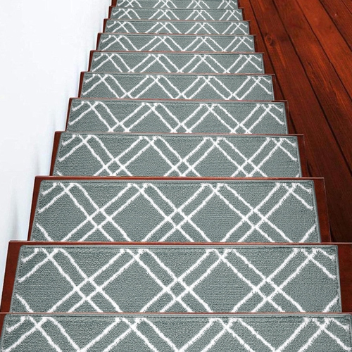 SussexHome Stair Treads Carpet Strips for Indoor Stairs Easy to