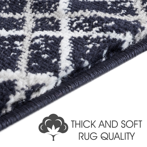 SussexHome Stair Treads - Carpet Strips for Indoor Stairs - Easy to Install with Double Adhesive Tape - Safe, 9" X 28" - 13-Pack - Navy