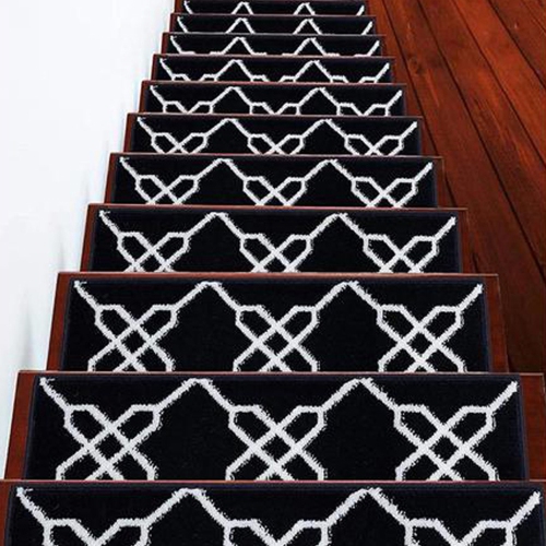 SUSSEXHOME  Stair Treads - Carpet Strips for Indoor Stairs - Easy to Install With Double Adhesive Tape - Safe, 9" X 28" - 7-Pack - In Navy