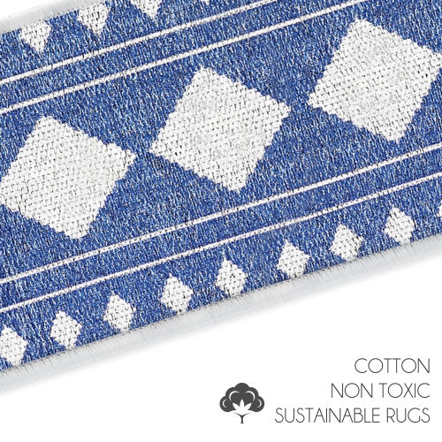 SussexHome Stair Treads - 70 % Cotton Carpet Strips for Indoor Stairs - Easy to Install with Double Adhesive Tape - Safe, 9" X 28" - 13-Pack - Navy