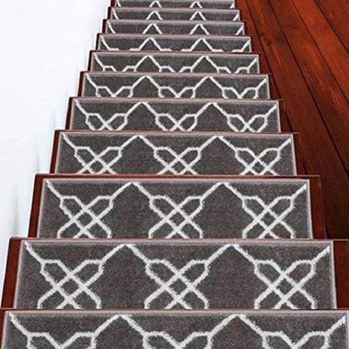 SussexHome Stair Treads - Carpet Strips for Indoor Stairs - Easy to Install with Double Adhesive Tape - Safe, 9" X 28" - 4-Pack - Gray