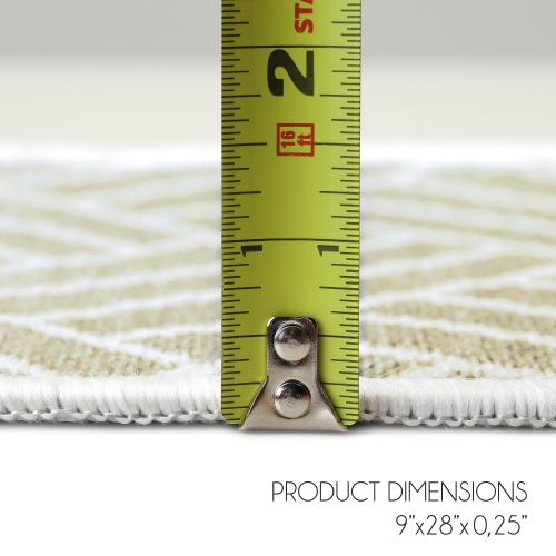 SussexHome Stair Treads - 70 % Cotton Carpet Strips for Indoor Stairs - Easy to Install with Double Adhesive Tape - Safe, 9" X 28" - 13-Pack - Beige