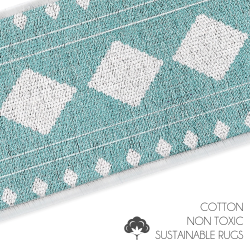 SussexHome Stair Treads - 70 % Cotton Carpet Strips for Indoor Stairs - Easy to Install with Double Adhesive Tape - Safe, 9" X 28" - 4-Pack - Teal