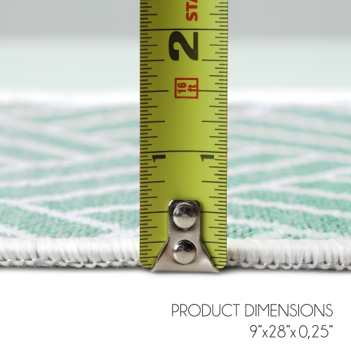 SussexHome Stair Treads - 70 % Cotton Carpet Strips for Indoor Stairs - Easy to Install with Double Adhesive Tape - Safe, 9" X 28" - 7-Pack - Teal