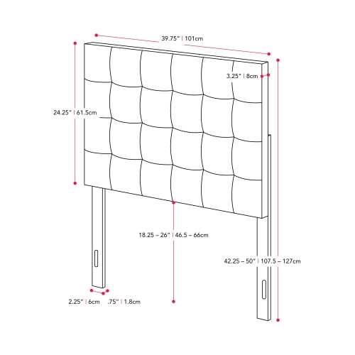 CorLiving Valencia Headboard, Single/Twin