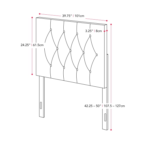 CorLiving Valencia Headboard, Single/Twin
