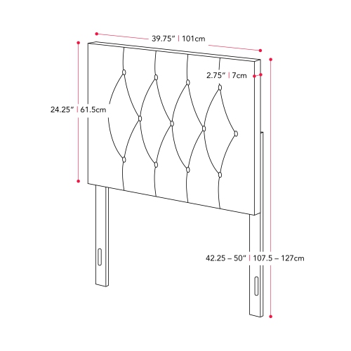 Tête de lit Catalina en velours de CorLiving, lit simple
