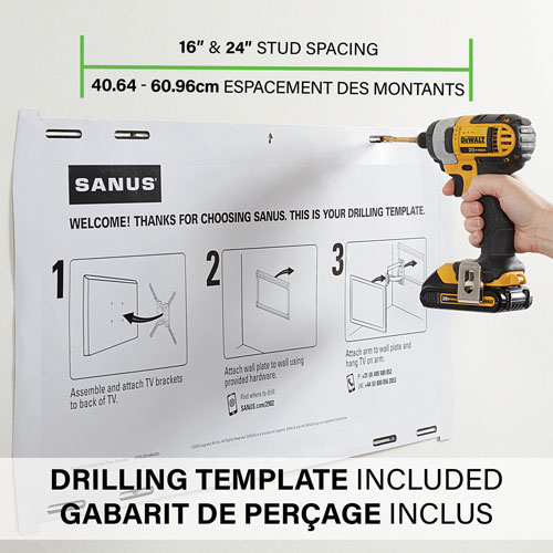 Support mural articulé Classic de SANUS pour téléviseur de 37 à 90 po