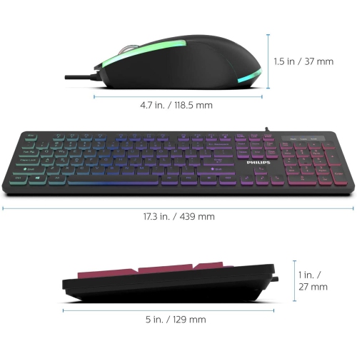 Philips Momentum Wired RGB Backlit Gaming Keyboard & Mouse Combo